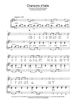 page one of Chansons D'italie (Piano & Vocal)