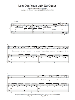 page one of Loin Des Yeux Loin Du Coeur (Piano & Vocal)
