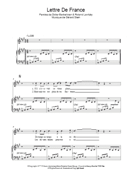 page one of Lettre De France (Piano & Vocal)