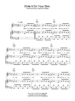 page one of Write It On Your Skin (Piano, Vocal & Guitar Chords)