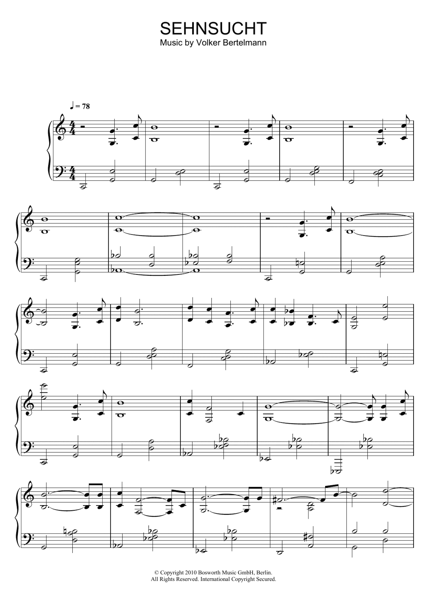 Sehnsucht (Piano Solo)