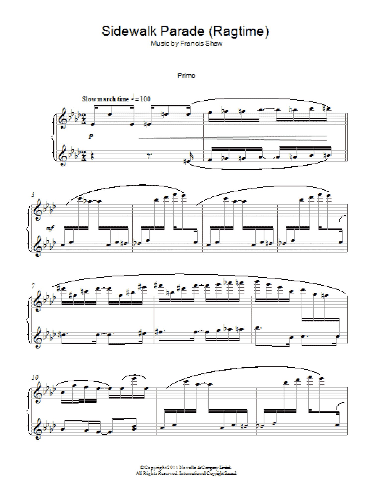 Sidewalk Parade (Ragtime) (Piano Solo)