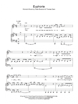 page one of Euphoria (Piano, Vocal & Guitar Chords)