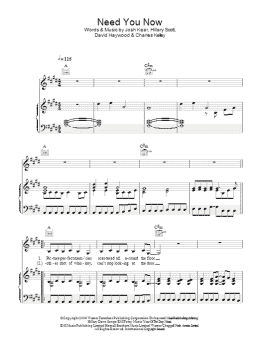 page one of Need You Now (Piano, Vocal & Guitar Chords)