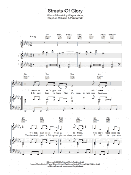 page one of Streets Of Glory (Piano, Vocal & Guitar Chords)