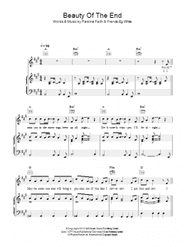 page one of Beauty Of The End (Piano, Vocal & Guitar Chords)