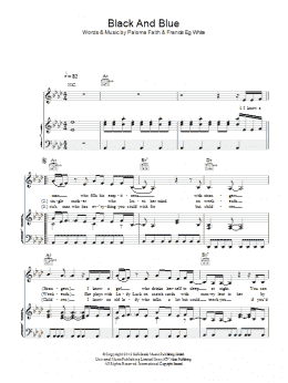 page one of Black And Blue (Piano, Vocal & Guitar Chords)