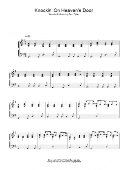 page one of Knockin' On Heaven's Door (Piano Solo)