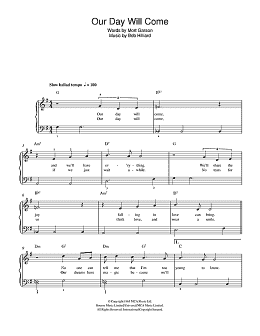 page one of Our Day Will Come (Beginner Piano)