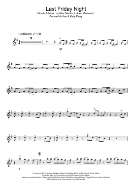 page one of Last Friday Night (Violin Solo)