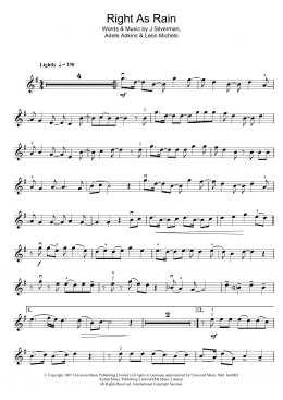 page one of Right As Rain (Violin Solo)