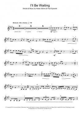 page one of I'll Be Waiting (Violin Solo)