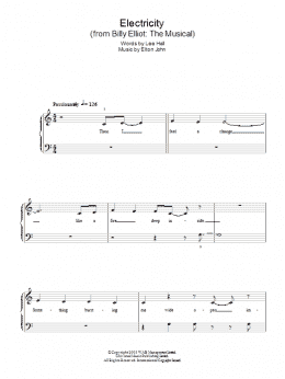 page one of Electricity (from Billy Elliot: The Musical) (Easy Piano)