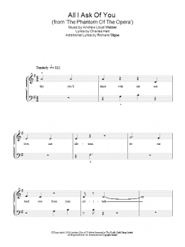 page one of All I Ask Of You (from The Phantom Of The Opera) (Easy Piano)