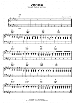 page one of Amnesia (featuring Timbaland and Brasco) (Piano, Vocal & Guitar Chords)