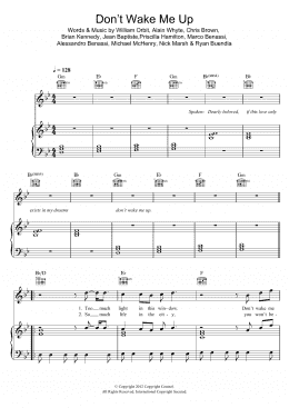 page one of Don't Wake Me Up (Piano, Vocal & Guitar Chords)