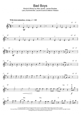 page one of Bad Boys (Violin Solo)