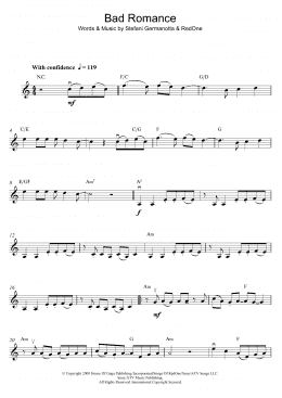 page one of Bad Romance (Violin Solo)