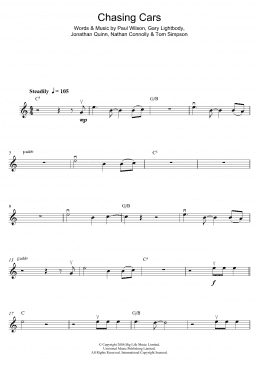 page one of Chasing Cars (Violin Solo)