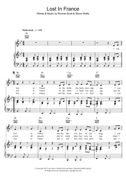 page one of Lost In France (Piano, Vocal & Guitar Chords)