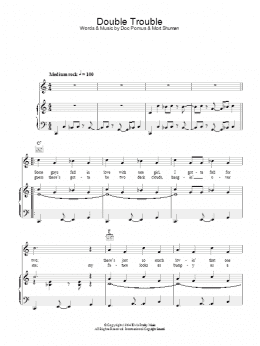 page one of Double Trouble (Piano, Vocal & Guitar Chords)