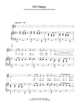 page one of Girl Happy (Piano, Vocal & Guitar Chords)