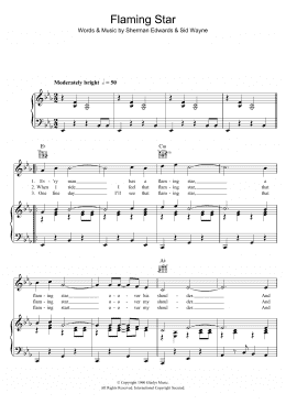 page one of Flaming Star (Piano, Vocal & Guitar Chords)
