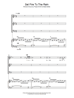 page one of Set Fire To The Rain (Piano, Vocal & Guitar Chords)
