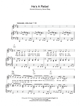page one of He's A Rebel (Piano, Vocal & Guitar Chords)