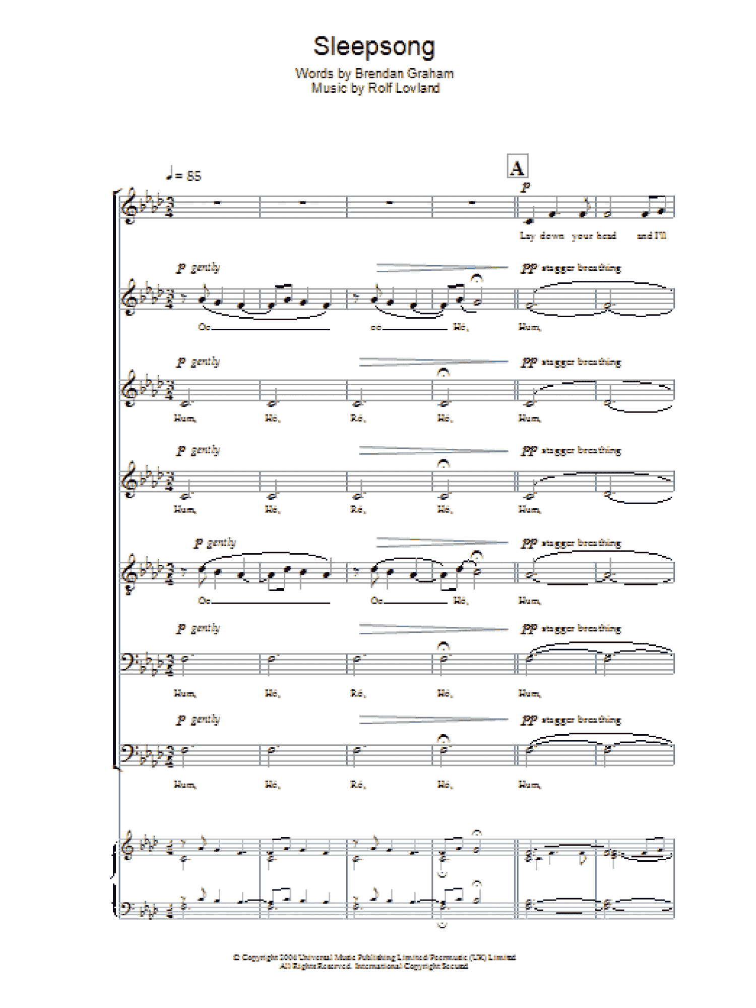 Sleepsong (SATB Choir)