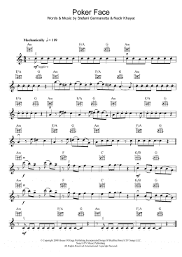 page one of Poker Face (Violin Solo)