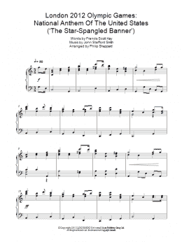 page one of London 2012 Olympic Games: National Anthem Of The United States ('The Star-Spangled Banner') (Piano Solo)