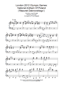 page one of London 2012 Olympic Games: National Anthem Of Poland ('Mazurek Dabrowskiego') (Piano Solo)