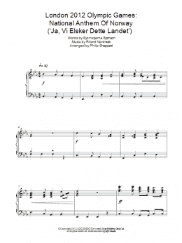 page one of London 2012 Olympic Games: National Anthem Of Norway ('Ja, Vi Elsker Dette Landet') (Piano Solo)