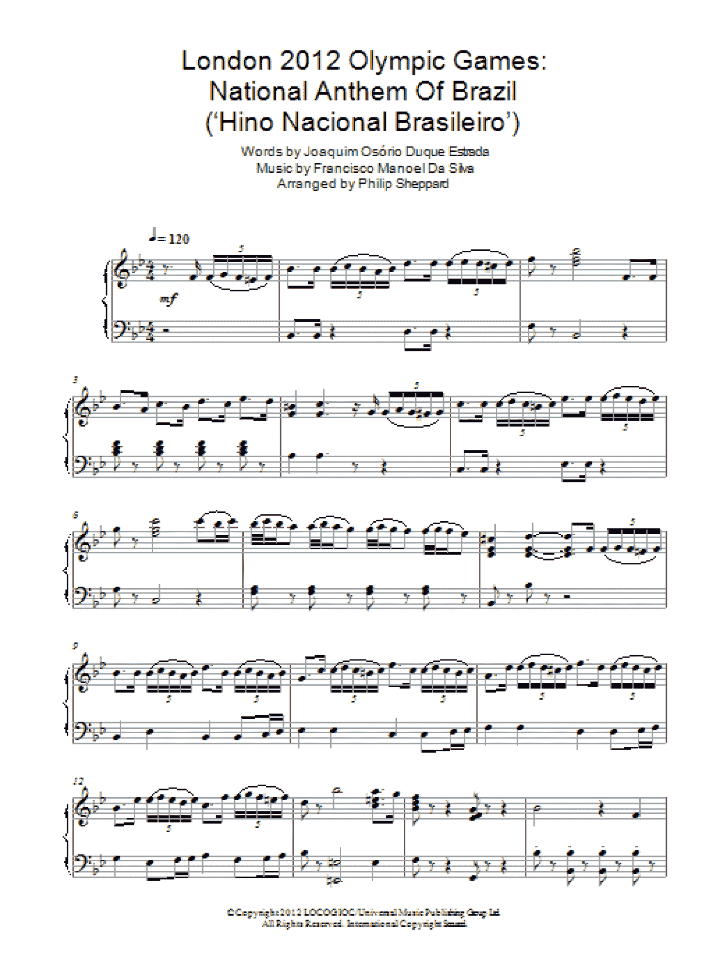London 2012 Olympic Games: National Anthem Of Brazil ('Hino Nacional Brasileiro') (Piano Solo)