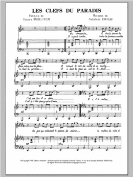 page one of Les Clefs Du Paradis (Piano & Vocal)