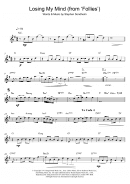 page one of Losing My Mind (from 'Follies') (Alto Sax Solo)