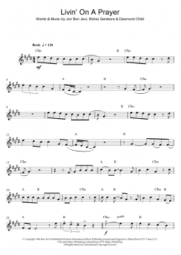 page one of Livin' On A Prayer (Alto Sax Solo)