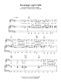 page one of Sovereign Light Cafe (Piano, Vocal & Guitar Chords)