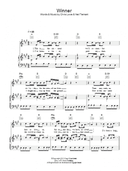 page one of Winner (Piano, Vocal & Guitar Chords)