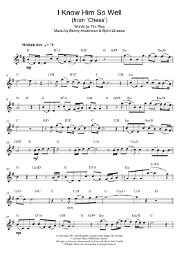 page one of I Know Him So Well (from Chess) (Alto Sax Solo)