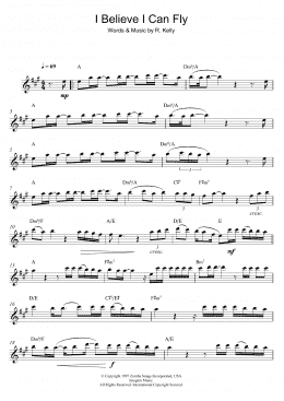 page one of I Believe I Can Fly (Alto Sax Solo)