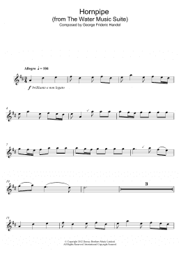 page one of Hornpipe (from The Water Music Suite) (Alto Sax Solo)