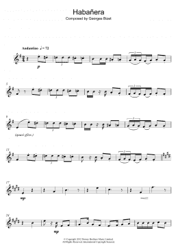 page one of Habanera (from Carmen) (Alto Sax Solo)