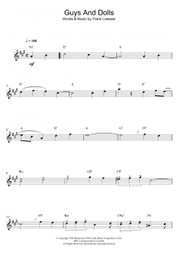 page one of Guys And Dolls (Alto Sax Solo)