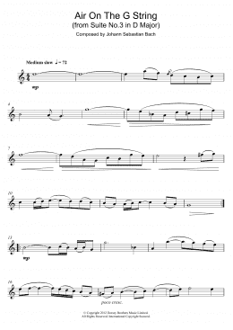 page one of Air On The G String (from Suite No.3 in D Major) (Alto Sax Solo)
