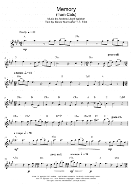 page one of Memory (from Cats) (Alto Sax Solo)