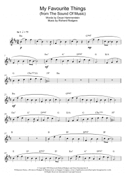 page one of My Favorite Things (from The Sound Of Music) (Alto Sax Solo)