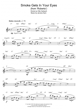 page one of Smoke Gets In Your Eyes (from Roberta) (Alto Sax Solo)