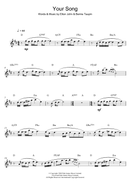 page one of Your Song (Alto Sax Solo)